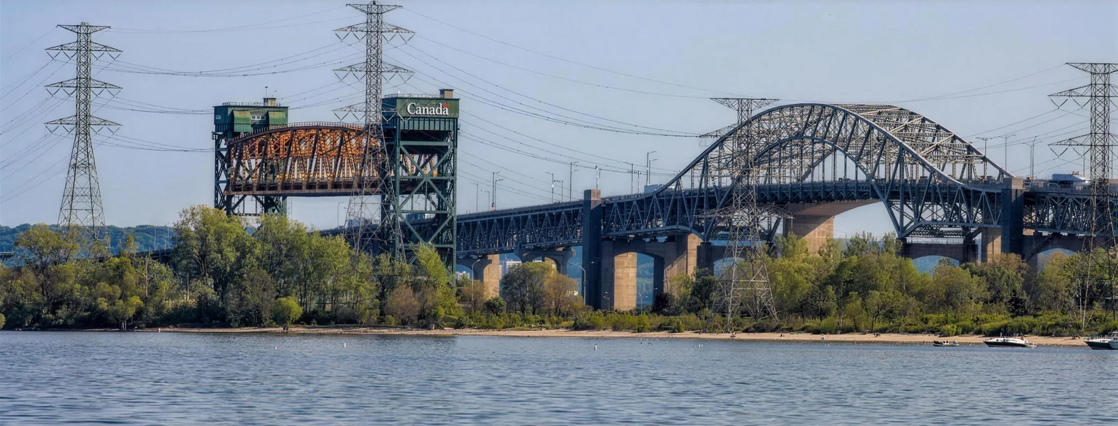 Lift bridge and ship at Hamilton harbour